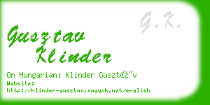 gusztav klinder business card